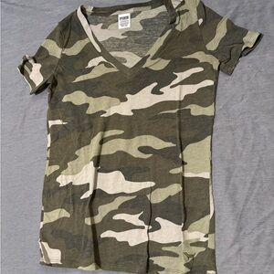 Camouflage V-Neck Women's Top